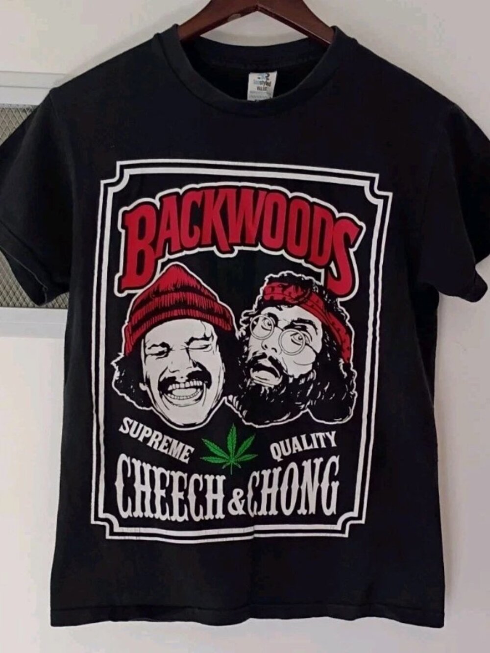 Cheech & Chong Mens Backwoods Cannabis High Graphic T-Shirt Black S Backwoods